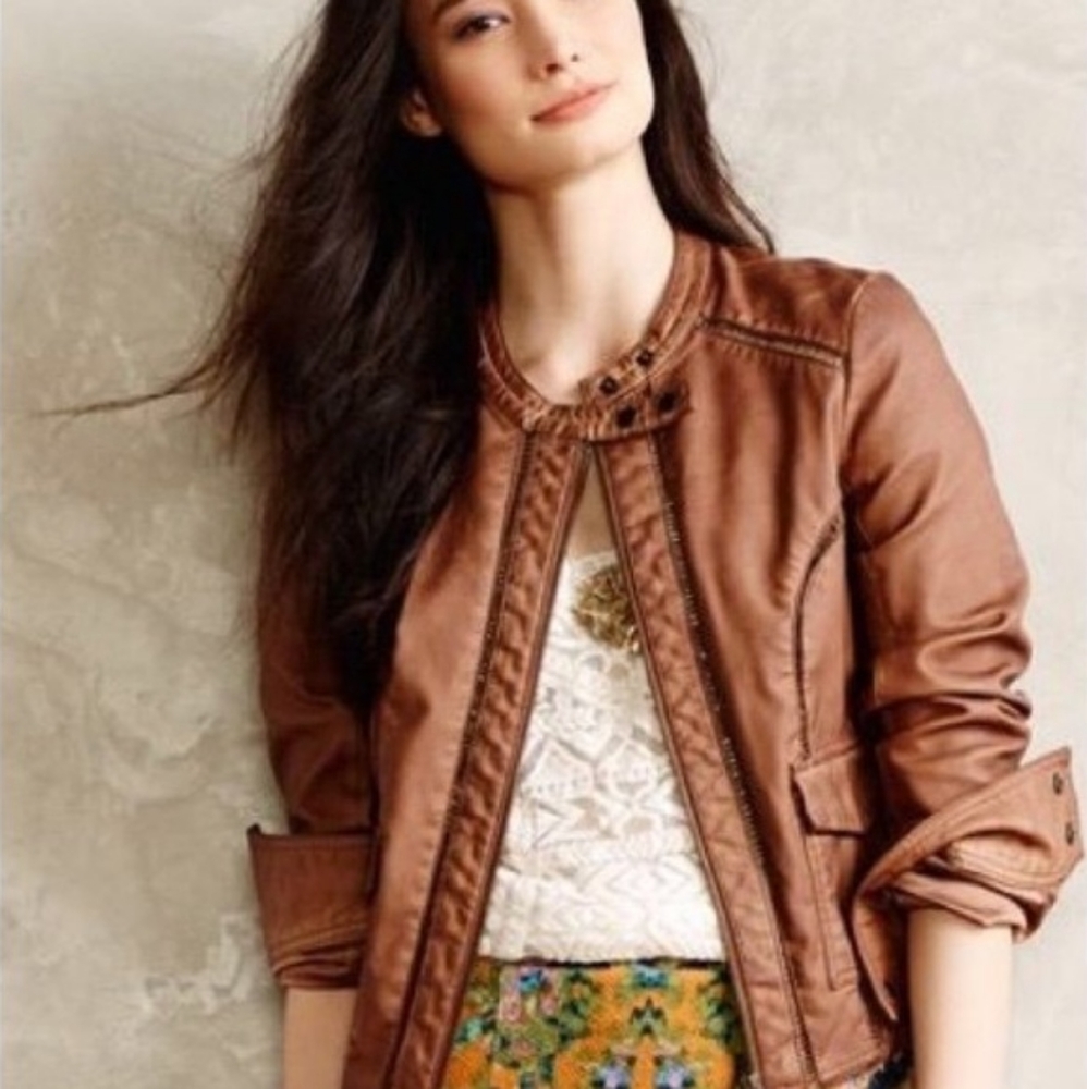 Anthropologie Hei Hei Vegan Leather Jacket | S